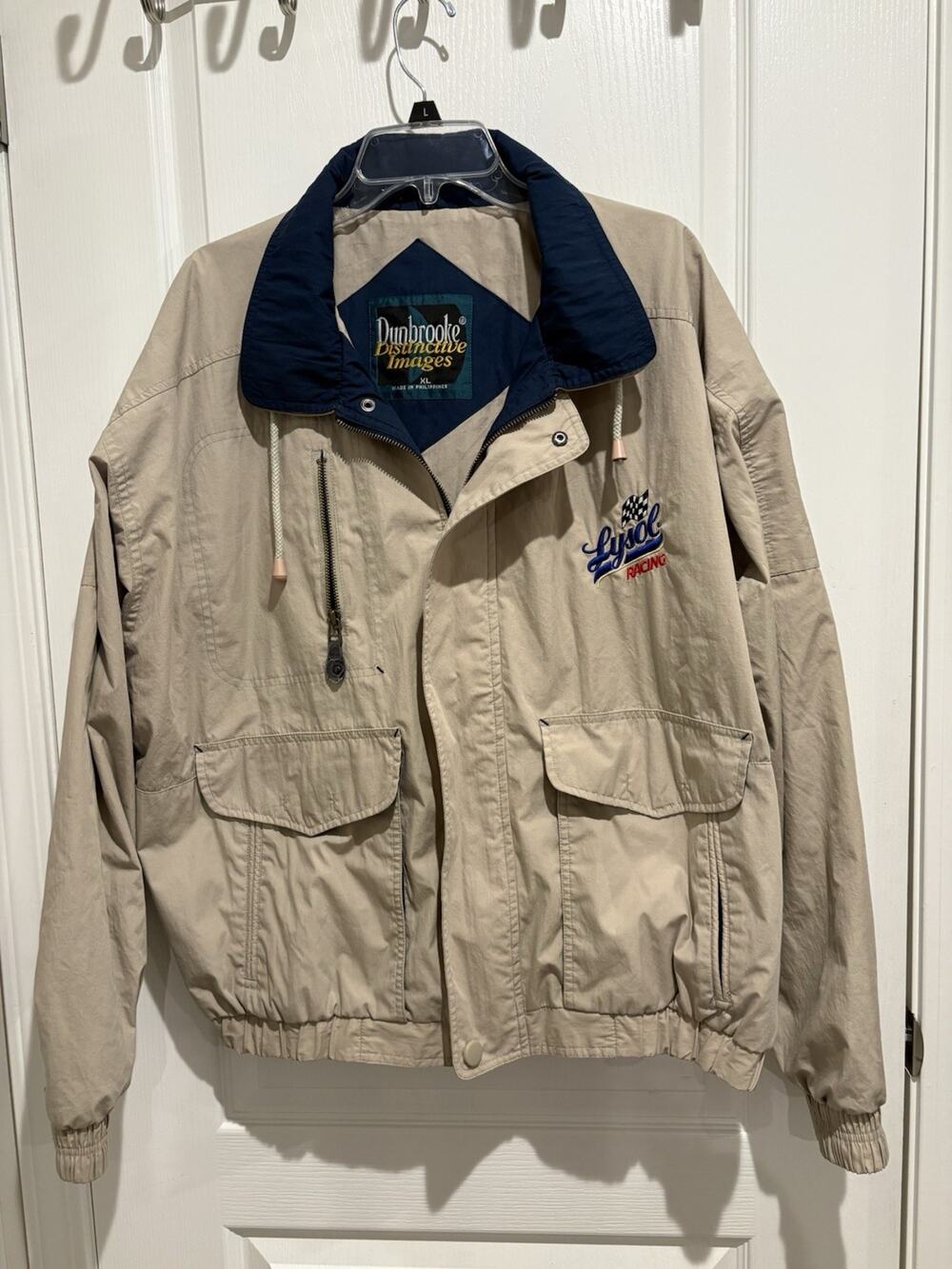 Vintage Dunbrooke Distinctive Images Mens Full Zip Jacket XL NASCAR Lysol Racing